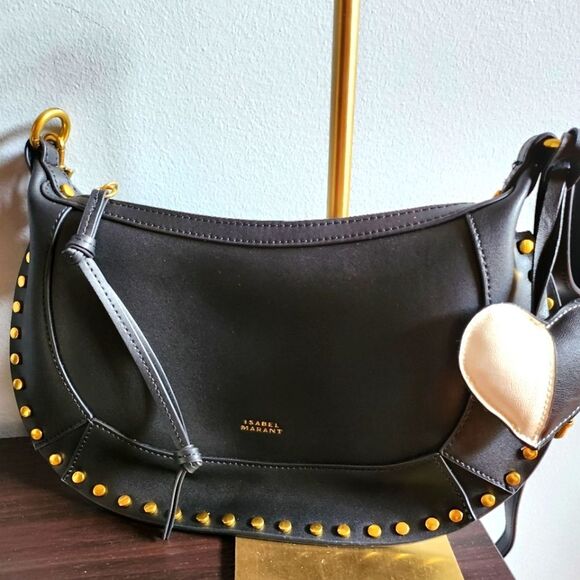 Oskan Moon Black Leather Crossbody - Picture 1 of 10